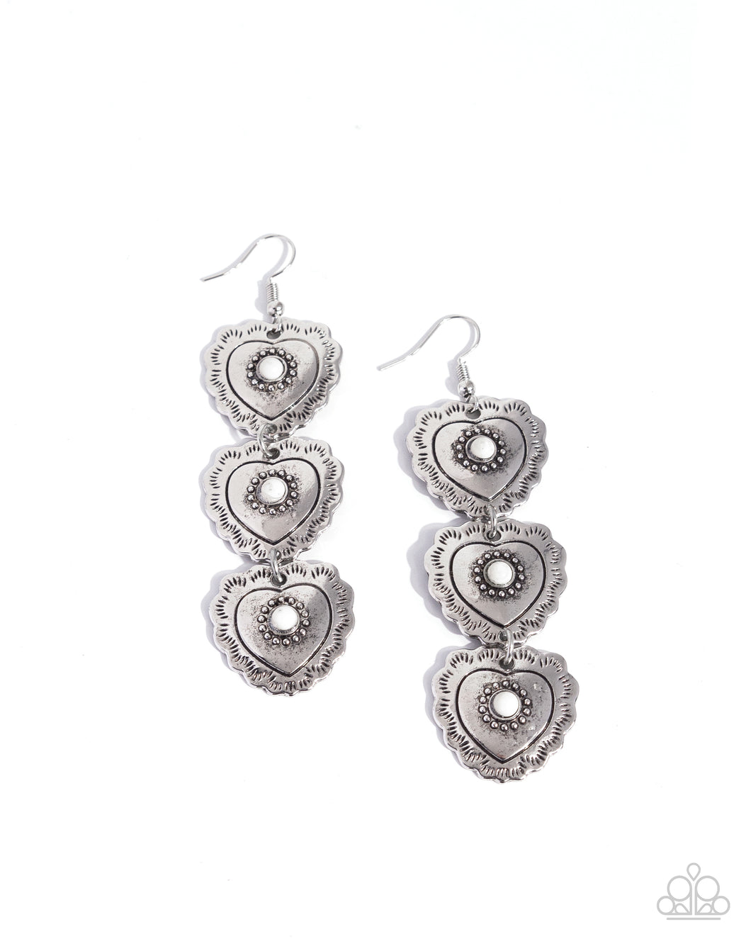 Vintage Allure - White (Heart) Earring