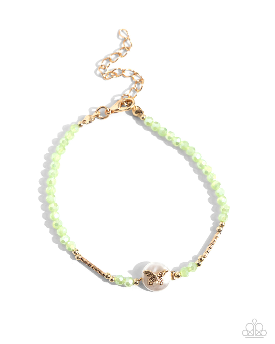 Aerial Actress - Green (Gold Butterfly) Bracelet