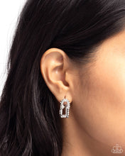 Load image into Gallery viewer, Safety Pin Secret - White Hoop Earring
