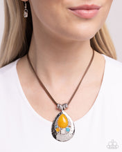 Load image into Gallery viewer, Admirably Artisan - Yellow (Multi Teardrop Pendant) Necklace
