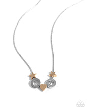 Load image into Gallery viewer, Low-Key Layers - Silver (Stars, Rings, Heart) Necklace
