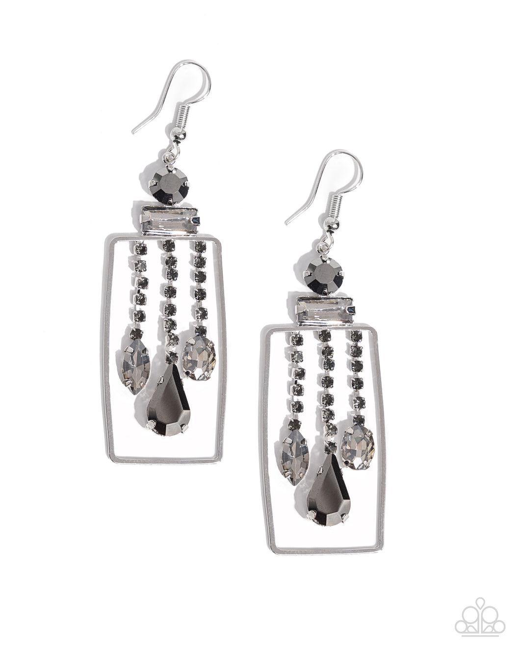 Framed Feature - Silver (Hematite) Earring