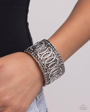 Load image into Gallery viewer, Forged Fashion - White Rhinestone (Silver) Bracelet
