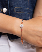 Load image into Gallery viewer, Aerial Actress - Orange (Bead) Silver Butterfly Bracelet
