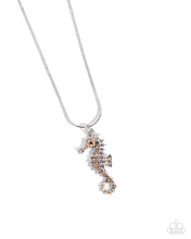 Load image into Gallery viewer, Seahorse Shanty - Orange (Iridescent Seahorse). Necklace
