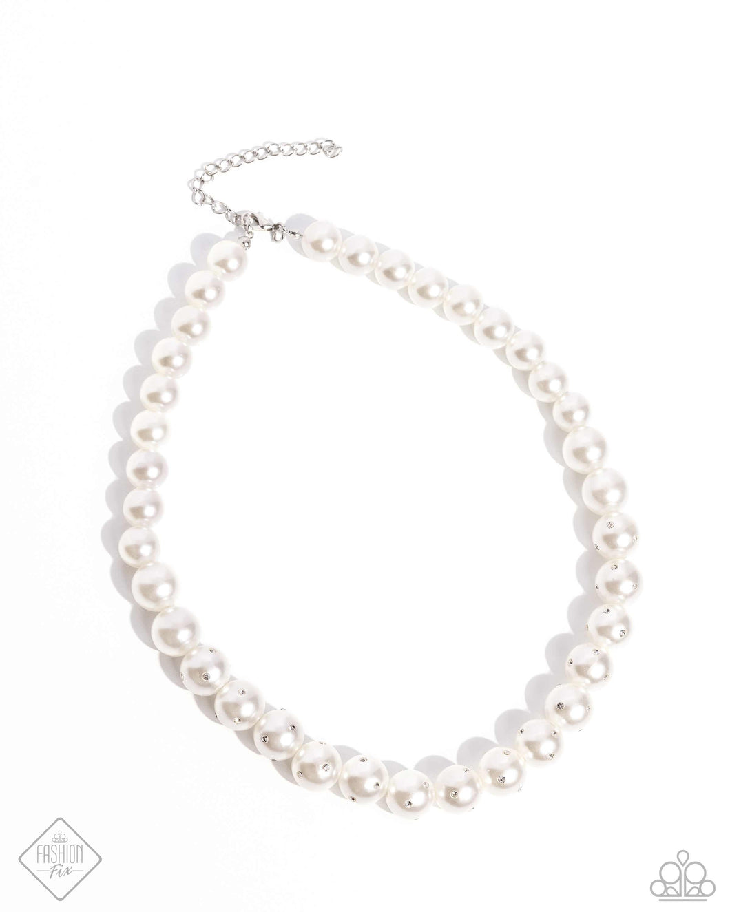 Dashing Definition - White (Rhinestone Pearl) Necklace (FFA-0824)