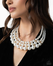 Load image into Gallery viewer, Glossy Gala - Gold (White) Pearl Necklace
