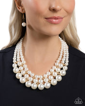 Load image into Gallery viewer, Glossy Gala - Gold (White) Pearl Necklace
