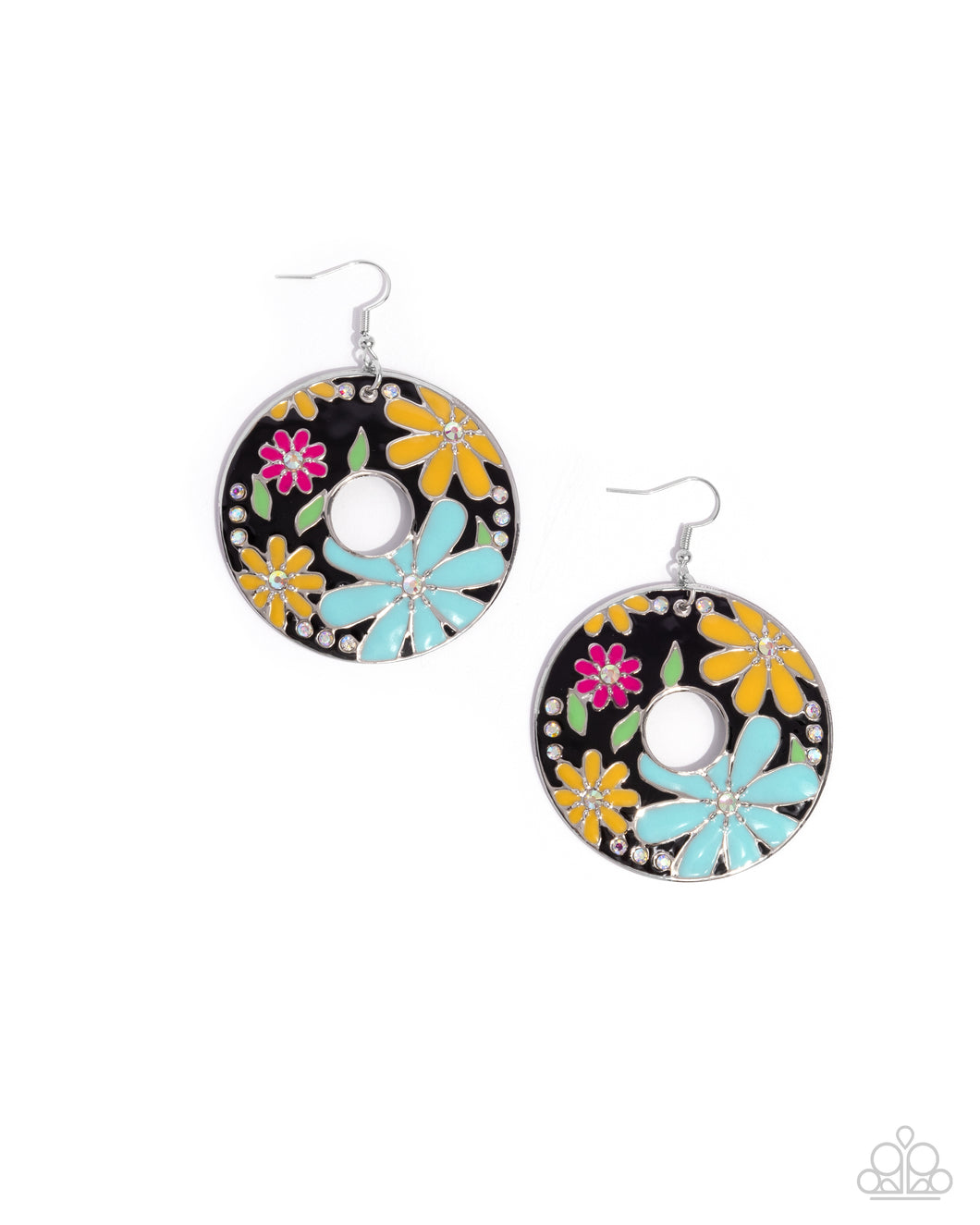 Embroidered Elegance - Black Earring