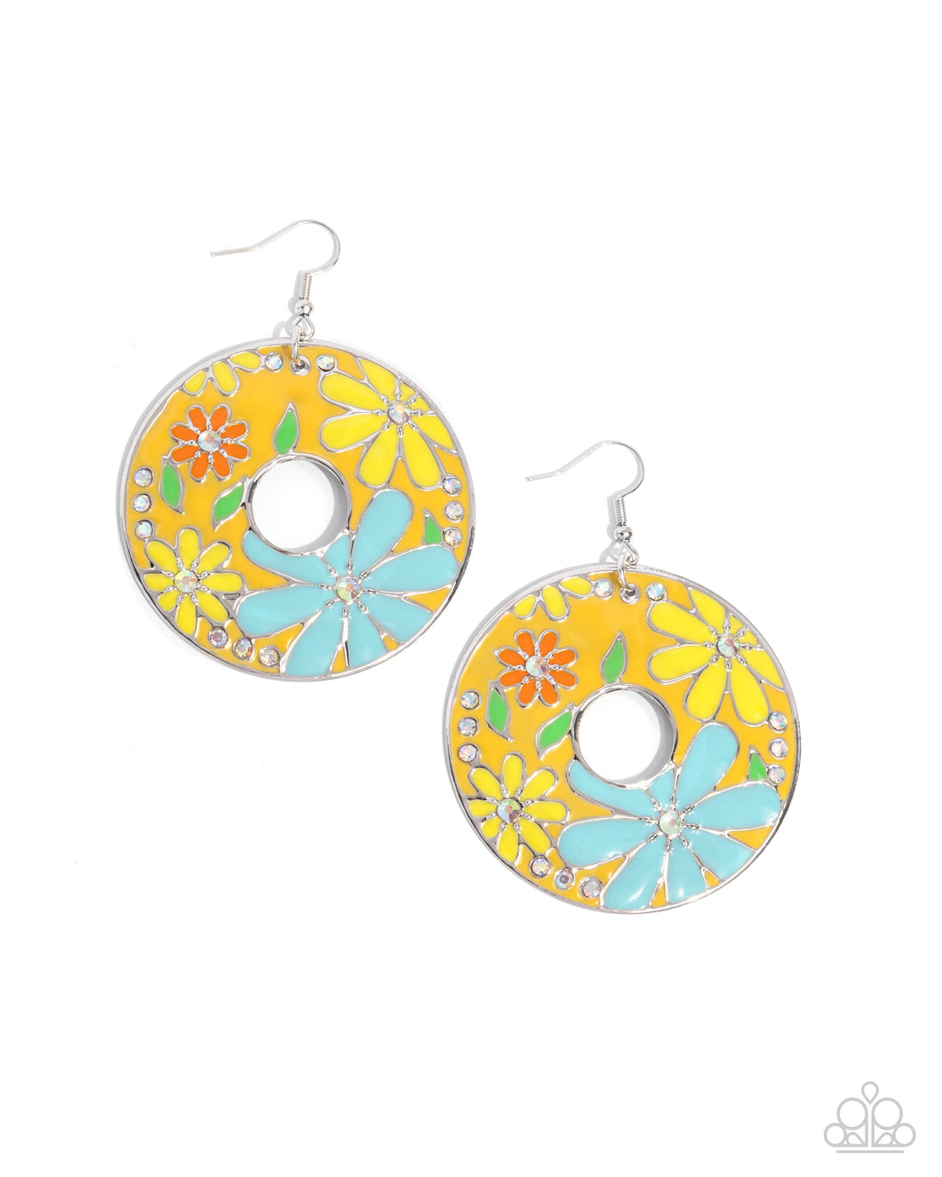 Embroidered Elegance - Yellow Earring