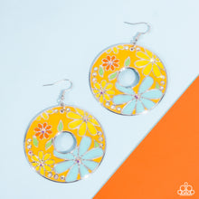 Load image into Gallery viewer, Embroidered Elegance - Yellow Earring

