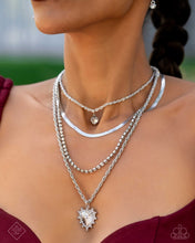 Load image into Gallery viewer, Excessive Embellishment - White (Rhinestone Heart) Necklace (FFA-0924)
