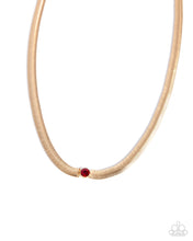 Load image into Gallery viewer, Stunning Solitaire - Red (Rhinestone) Gold Chain Necklace
