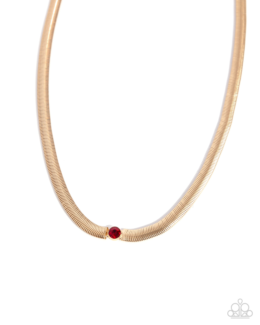 Stunning Solitaire - Red (Rhinestone) Gold Chain Necklace