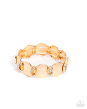 Load image into Gallery viewer, Shimmery Sneak Peek - Gold (White Rhinestone) Bracelet
