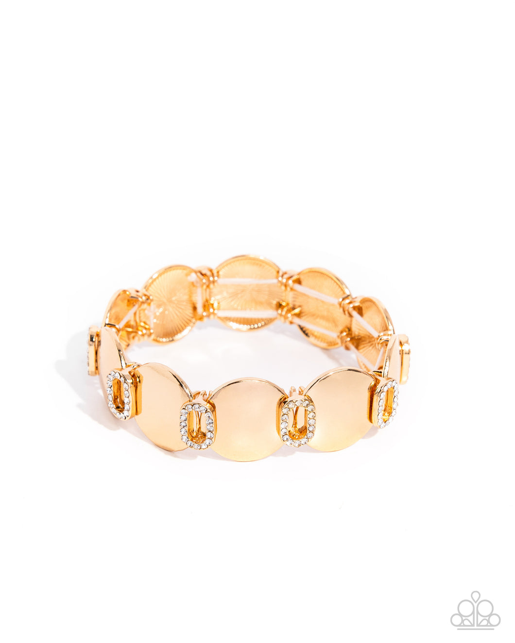 Shimmery Sneak Peek - Gold (White Rhinestone) Bracelet