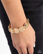 Load image into Gallery viewer, Shimmery Sneak Peek - Gold (White Rhinestone) Bracelet
