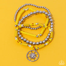 Load image into Gallery viewer, Nuanced Navigator - Yellow (Sunburst Compass Charm) Bracelet
