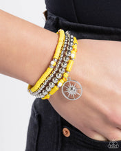 Load image into Gallery viewer, Nuanced Navigator - Yellow (Sunburst Compass Charm) Bracelet
