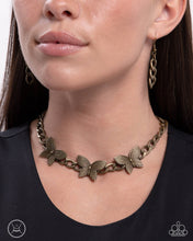 Load image into Gallery viewer, Aerial Ambition - Brass (Butterfly) Choker Necklace
