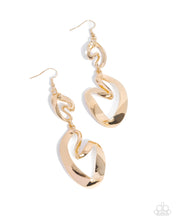 Load image into Gallery viewer, Abstract Angles - Gold (Heart) Earring
