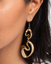Load image into Gallery viewer, Abstract Angles - Gold (Heart) Earring
