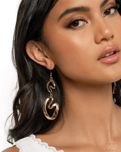 Load image into Gallery viewer, Abstract Angles - Gold (Heart) Earring
