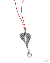 Load image into Gallery viewer, Angelic Attraction - Red (Silver Angel Wing) Lanyard Necklace
