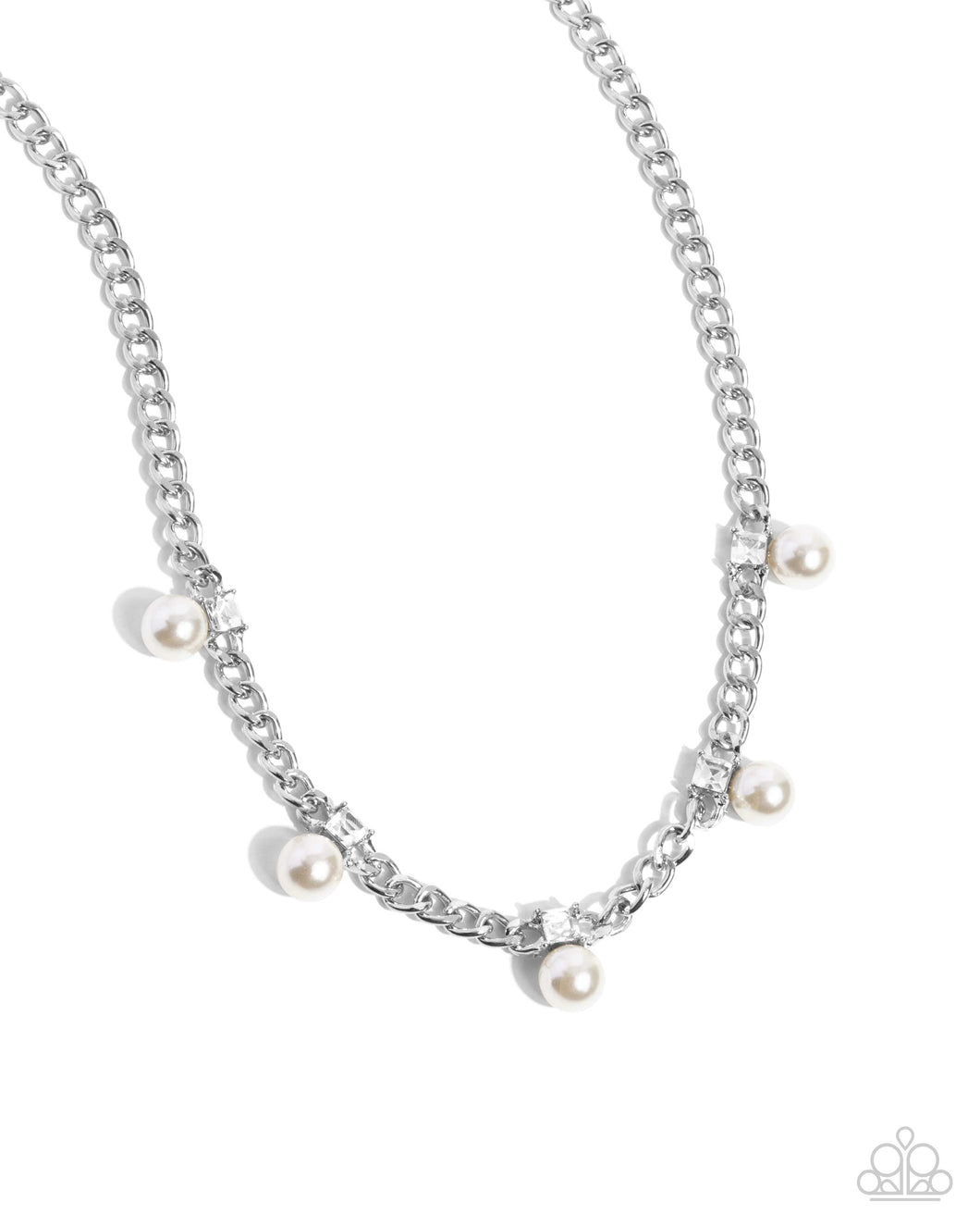 Pearl Pedestal - White (Pearl and Gem) Necklace