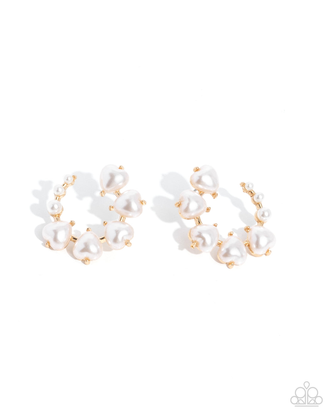 Castle Courting - Gold (Pearly Heart) Post Earring