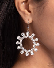 Load image into Gallery viewer, Wreathed Wish - White (Gem) Earring
