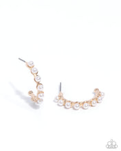 Load image into Gallery viewer, Pearly Passage - Gold (White Pearl) Gold Hoop Earring
