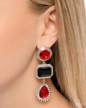 Load image into Gallery viewer, Entertaining the Thought - Red &amp; Black (Gem) Post Earring
