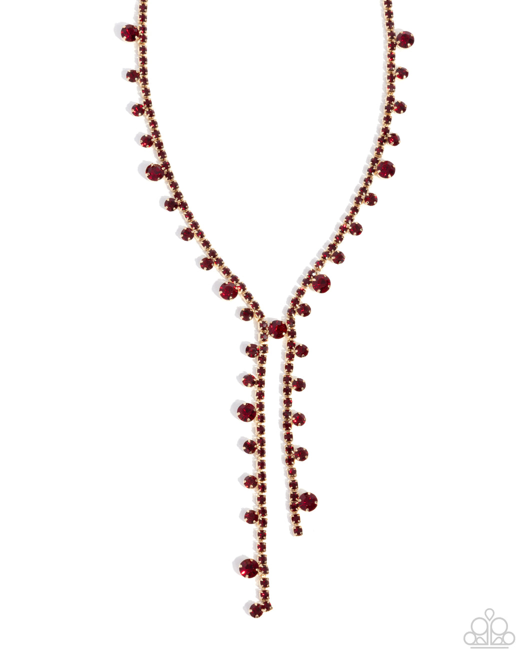 Glittery Getaway - Red (Rhinestone) Necklace