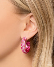 Load image into Gallery viewer, Stellar Significance - Pink Hoop Earring
