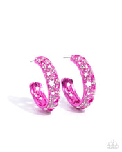 Load image into Gallery viewer, Stellar Significance - Pink Hoop Earring
