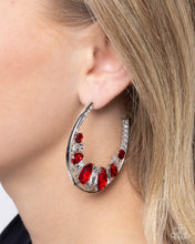 Load image into Gallery viewer, Refined Rewind - Red (hoop) Earring
