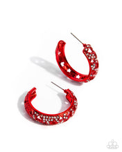 Load image into Gallery viewer, Stellar Significance - Red Hoop Earring
