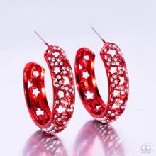 Load image into Gallery viewer, Stellar Significance - Red Hoop Earring
