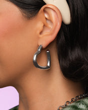 Load image into Gallery viewer, Local Attraction - Silver (Heart) Hoop Earring
