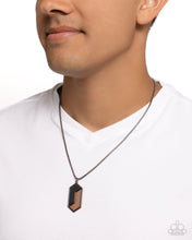 Load image into Gallery viewer, WOODWORK Study - Black (Half Gunmetal Bar) Half Brown Wood Pendant Necklace
