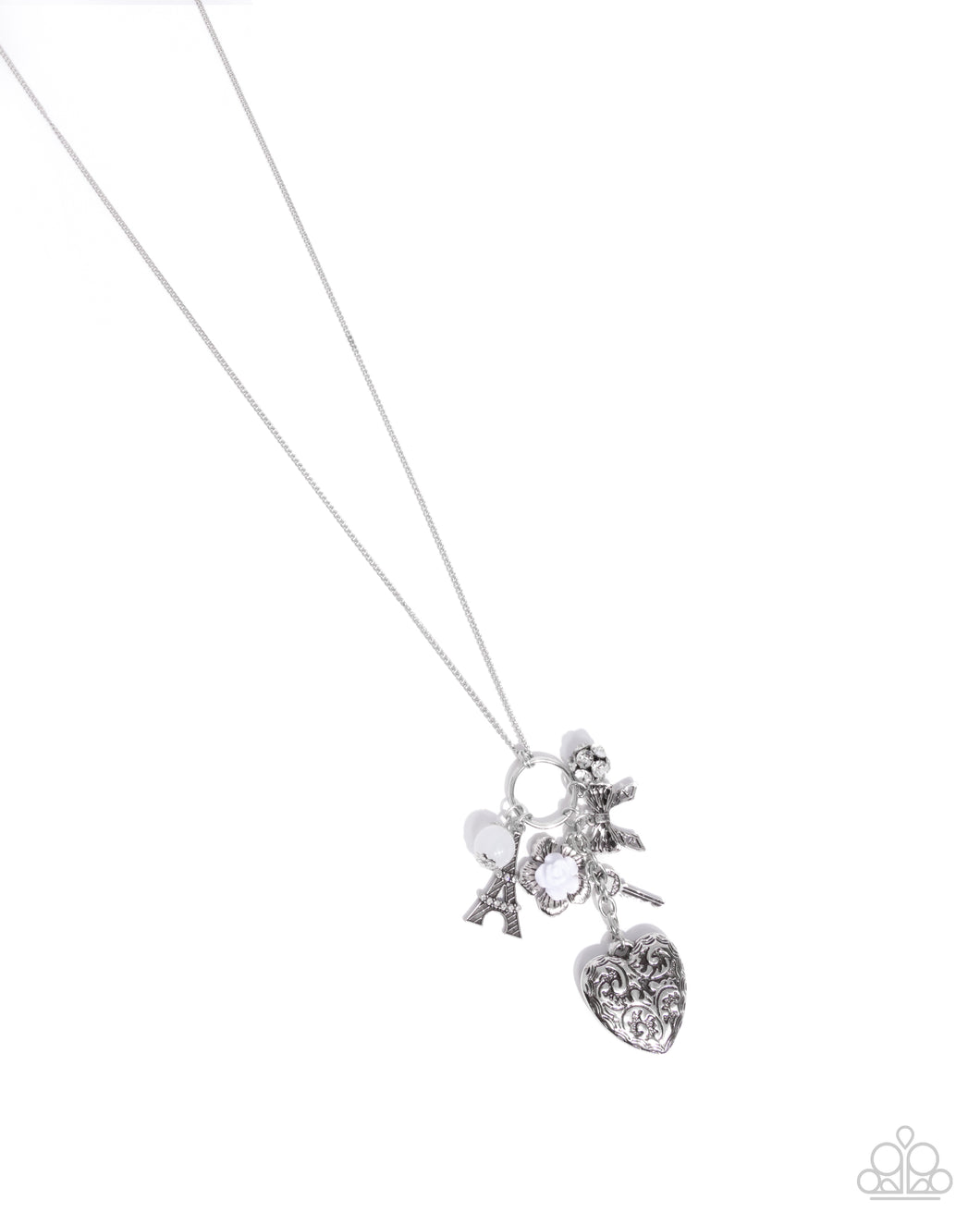 Parisian Press - White (Silver Charm) Necklace