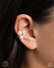 Load image into Gallery viewer, Elegant Emblem - White (Pearl) Cuff Earring
