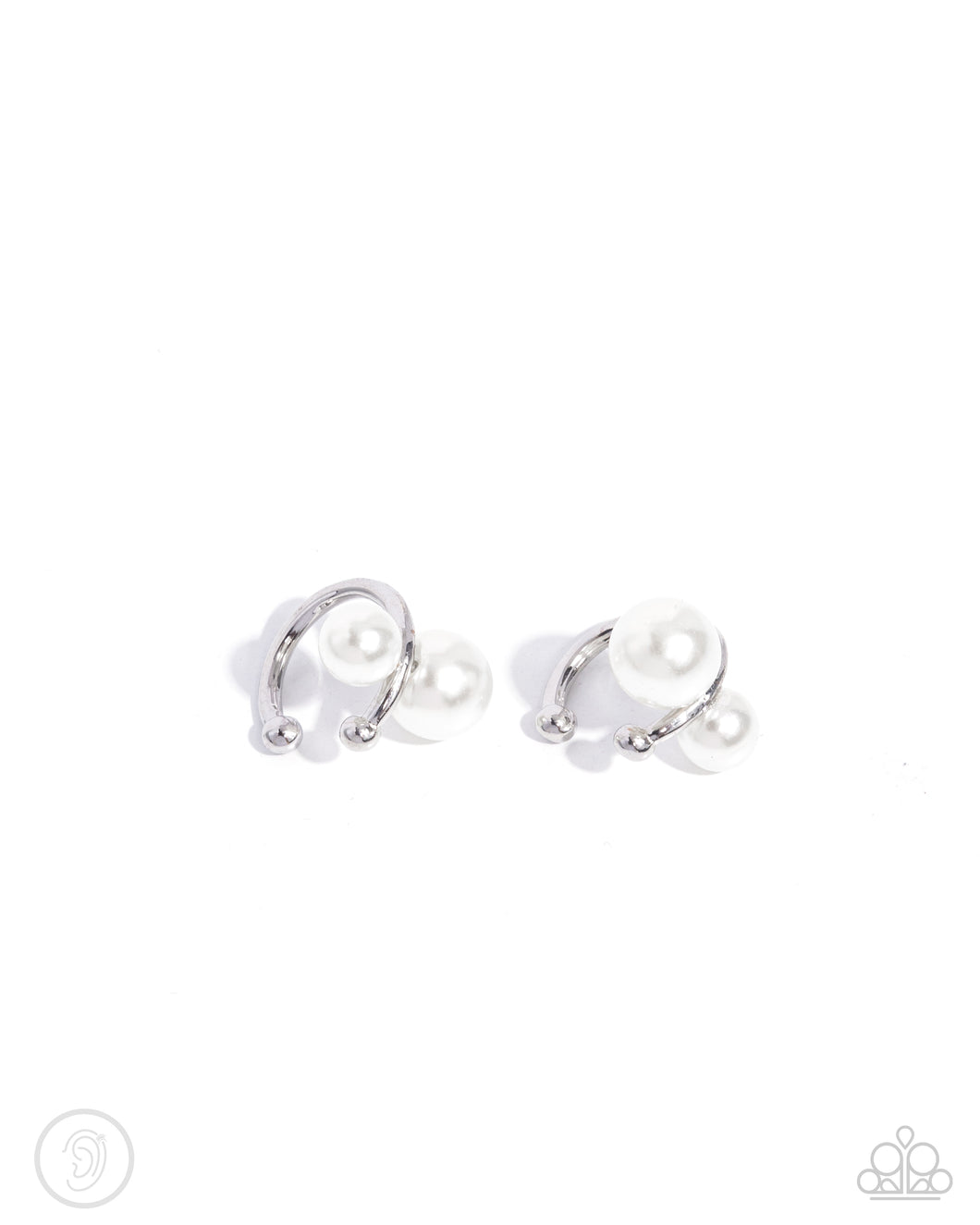 Elegant Emblem - White (Pearl) Cuff Earring