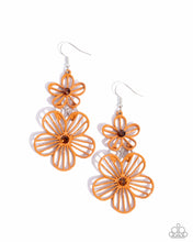 Load image into Gallery viewer, Textured Tiers - Orange (Flower) Earring
