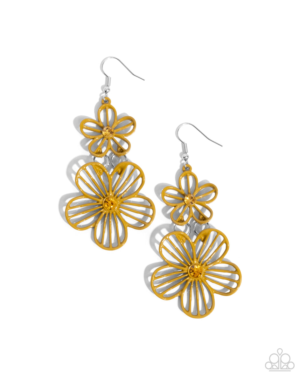 Textured Tiers - Yellow (Flower) Earring