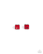 Load image into Gallery viewer, Squared Soprano - Red Post Earring
