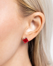 Load image into Gallery viewer, Squared Soprano - Red Post Earring
