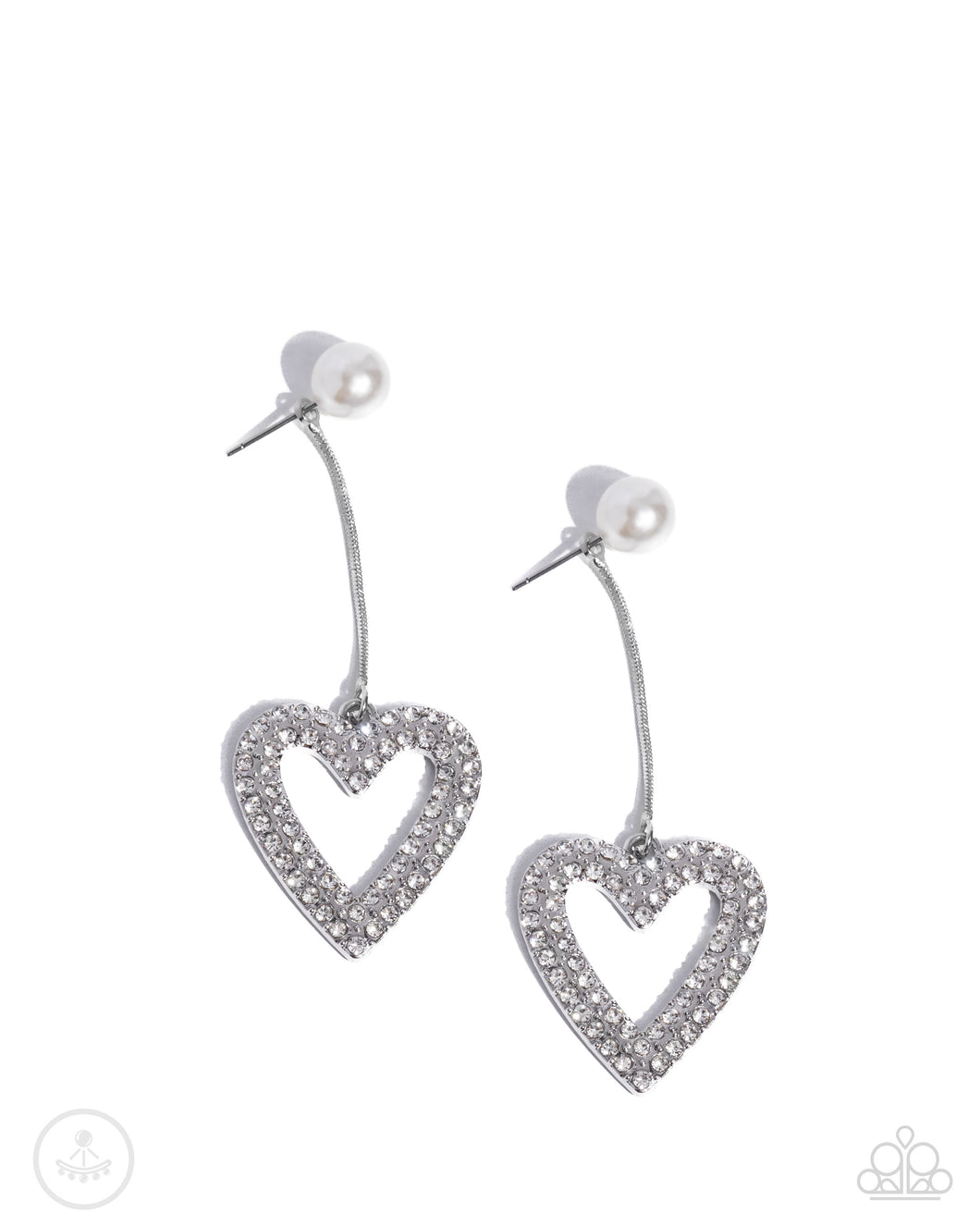 Valentines Vision - White (Pearl Heart) Double-Sided Post Earring