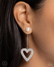 Load image into Gallery viewer, Valentines Vision - White (Pearl Heart) Double-Sided Post Earring
